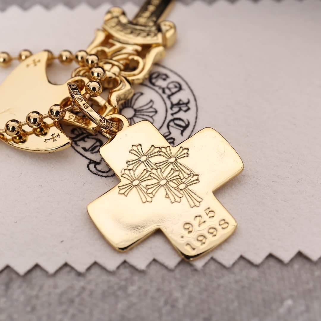 Chrome Hearts Chroma Hearts Gold Plated Necklace